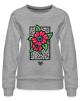 Blume Frauen Premium Pullover - Grau meliert