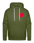 Herz Männer Premium Hoodie - Olivgrün