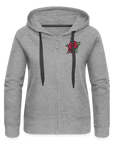 Blume Frauen Premium Kapuzenjacke - Grau meliert