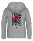 Blume Frauen Premium Kapuzenjacke - Grau meliert