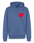 Herz Männer Premium Hoodie - Taubenblau