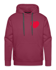 Herz Männer Premium Hoodie - Bordeaux