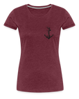 Anker Frauen Premium T-Shirt - Bordeauxrot meliert