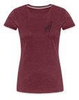 Asia Boot Frauen Premium T-Shirt - Bordeauxrot meliert
