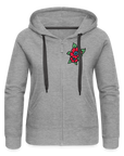 Blume 2 Frauen Premium Kapuzenjacke - Grau meliert