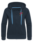 Blume Frauen Premium Kapuzenjacke - Navy