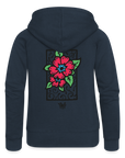 Blume Frauen Premium Kapuzenjacke - Navy