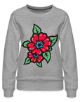 Blume 2 Frauen Premium Pullover - Grau meliert