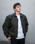 Carhartt WIP Olten Bomber (black smoke green) - Blue Mountain Store