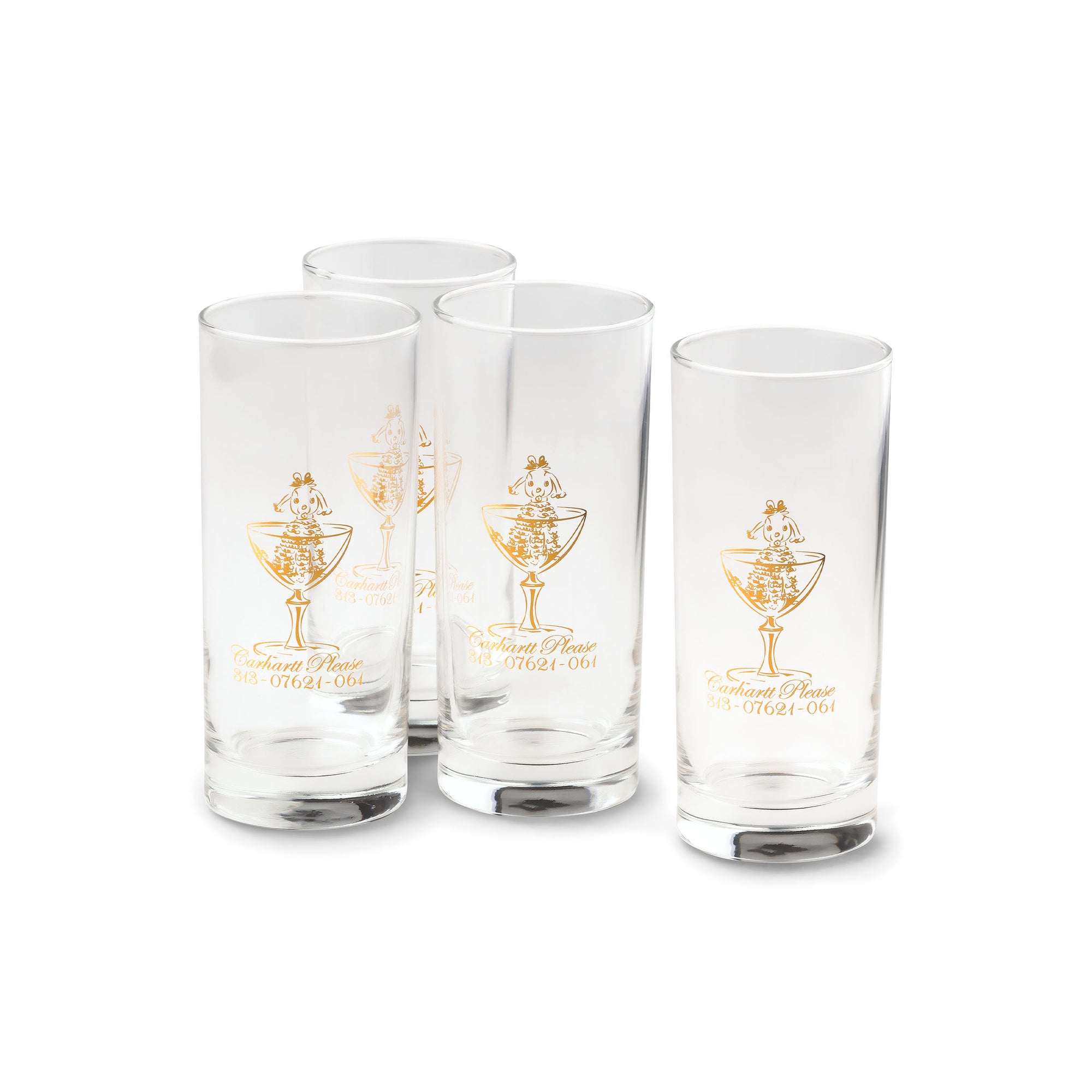 Carhartt WIP Please Glass Set (glass clear/gold) - Blue Mountain Store