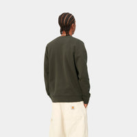 Carhartt WIP Script Embroidery Sweat (cypress/black) - Blue Mountain Store