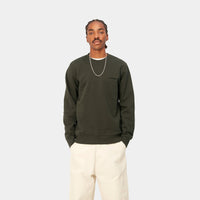 Carhartt WIP Script Embroidery Sweat (cypress/black) - Blue Mountain Store