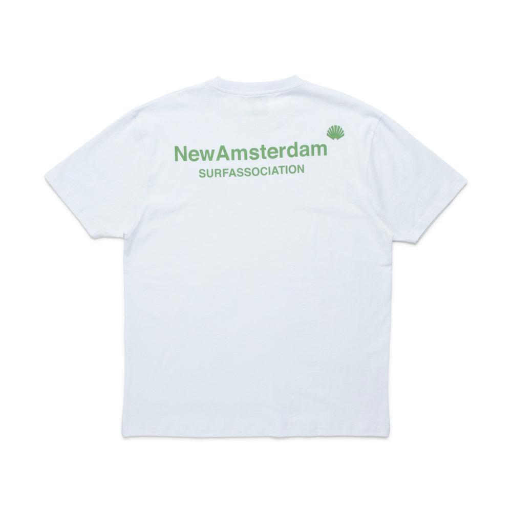 New Amsterdam Logo Tee (white/green) - Blue Mountain Store