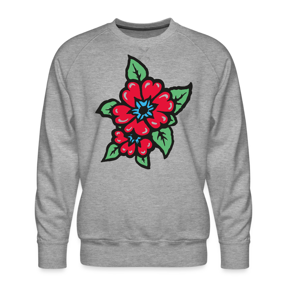 Blume 2 Männer Premium Pullover - Grau meliert