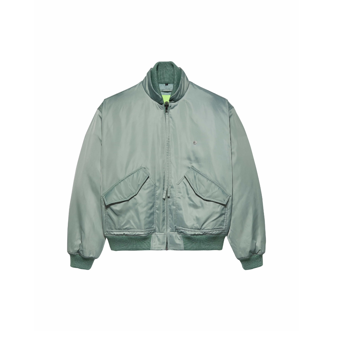 New Amsterdam Bomber Jacket (shiny aqua) - Blue Mountain Store
