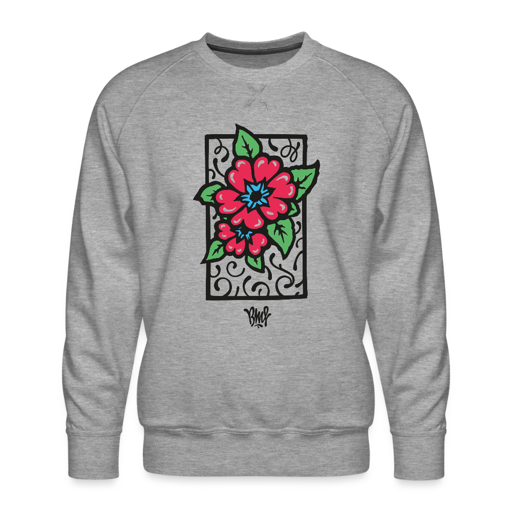 Blume Männer Premium Pullover - Grau meliert