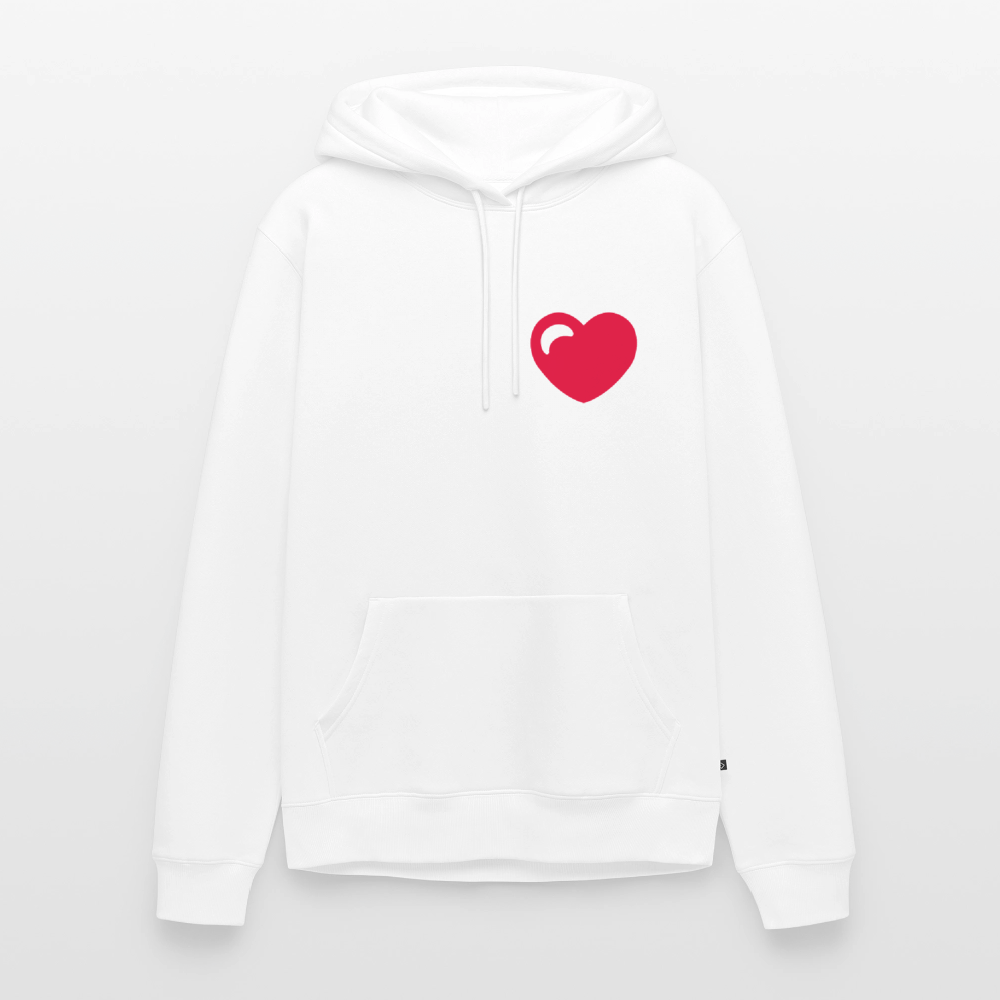 Herz Männer Premium Hoodie - Weiß