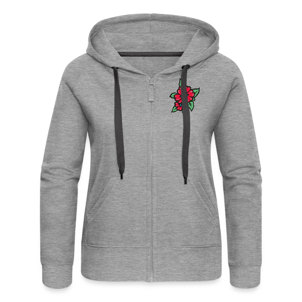 Blume Frauen Premium Kapuzenjacke - Grau meliert