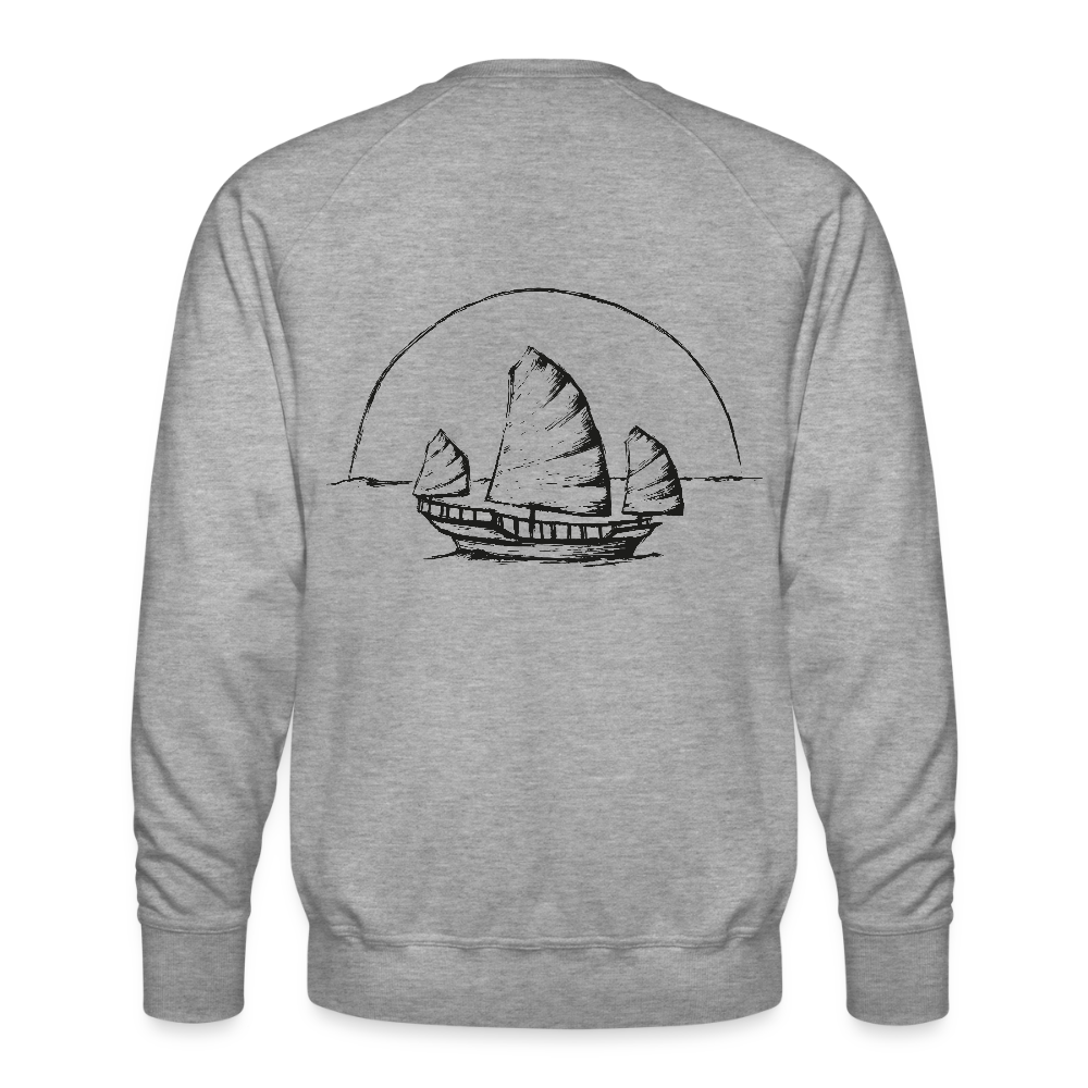 Asia Boot Männer Premium Pullover - Grau meliert