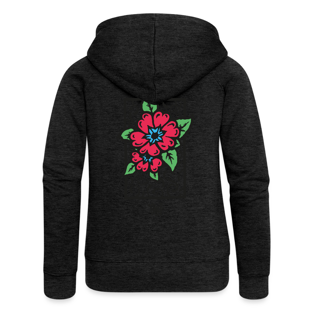Blume Frauen Premium Kapuzenjacke - Anthrazit