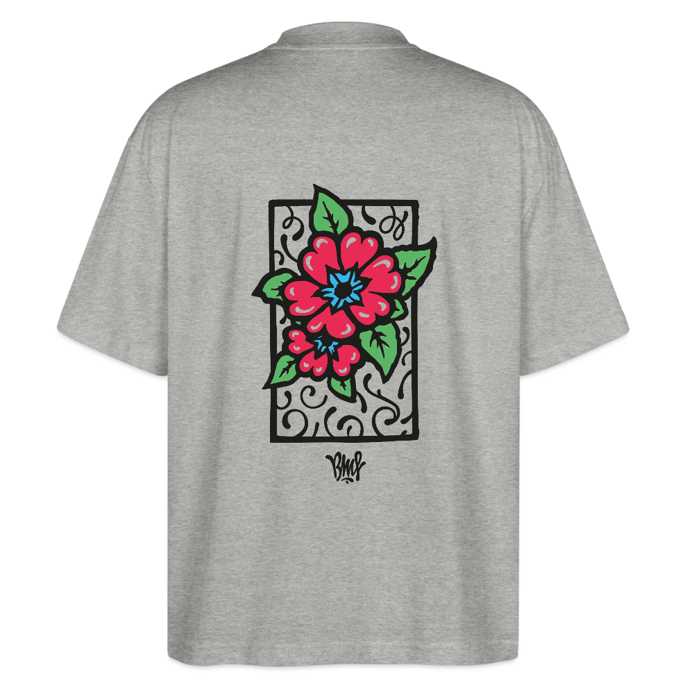 Blume Back Stanley/Stella Oversized Unisex Bio T-Shirt Blaster - Grau meliert