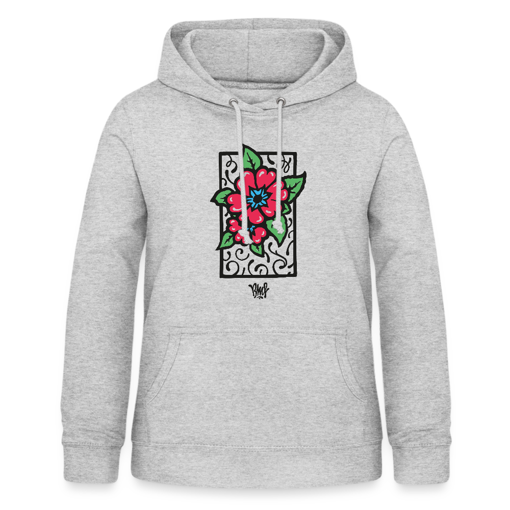 Blume Frauen Hoodie - Hellgrau meliert
