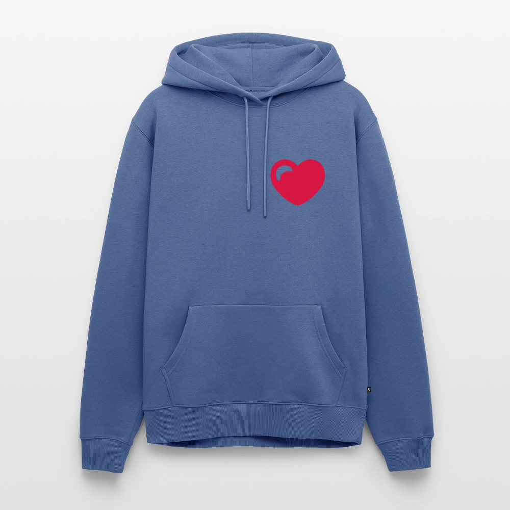 Herz Männer Premium Hoodie - Taubenblau