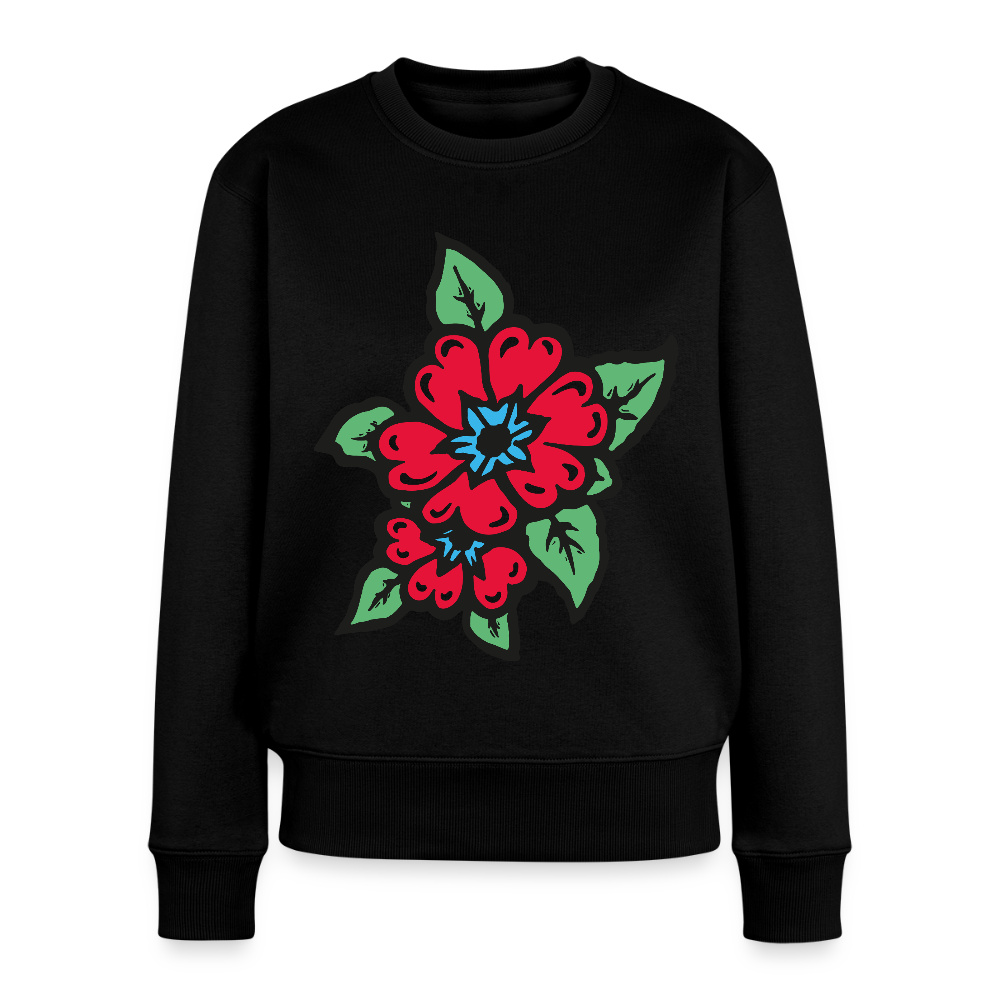 Blume 2 Frauen Premium Pullover - Schwarz