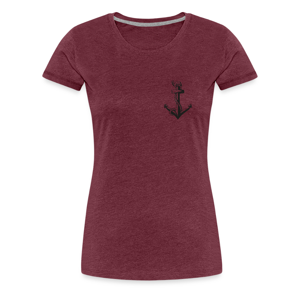 Anker Frauen Premium T-Shirt - Bordeauxrot meliert