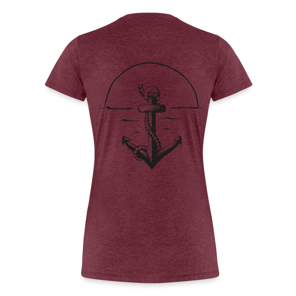 Anker Frauen Premium T-Shirt - Bordeauxrot meliert