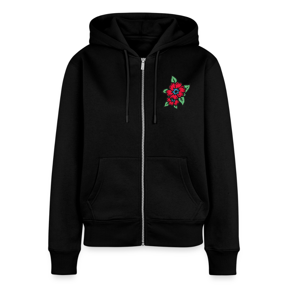 Blume Frauen Premium Kapuzenjacke - Schwarz
