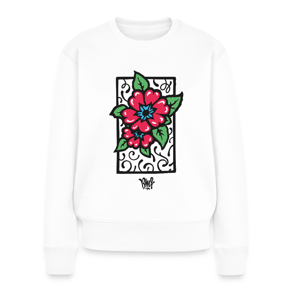 Blume Frauen Premium Pullover - Weiß