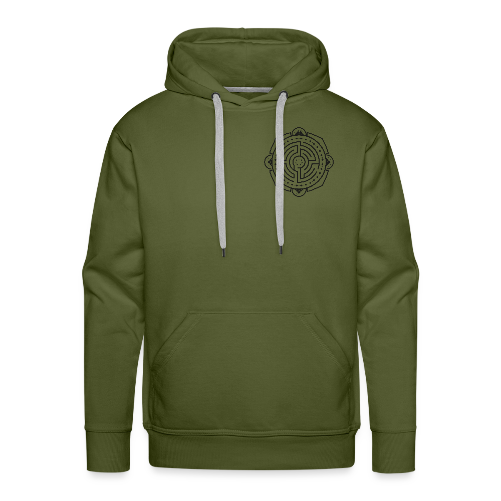 Irrgarten Männer Premium Hoodie - Olivgrün