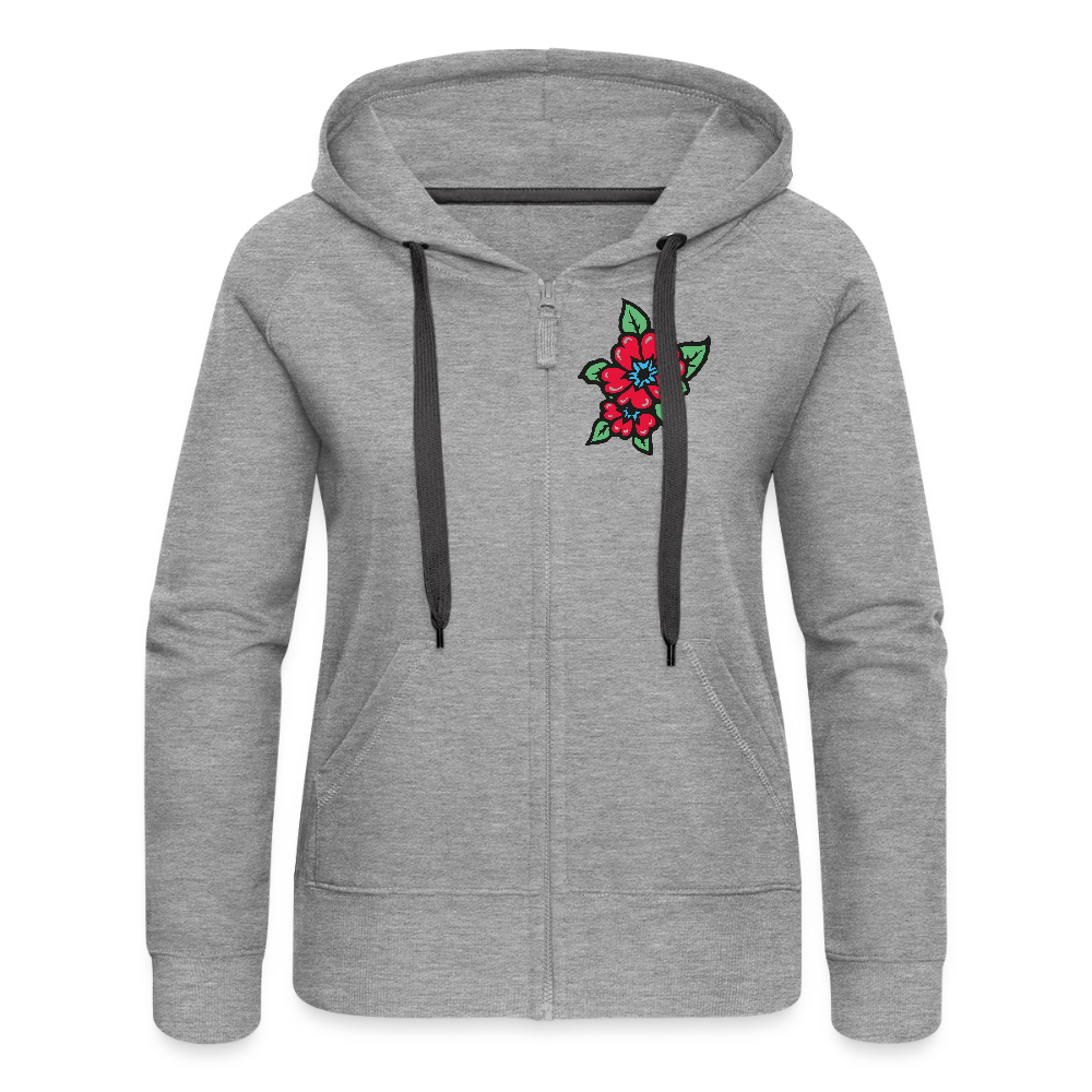 Blume 2 Frauen Premium Kapuzenjacke - Grau meliert