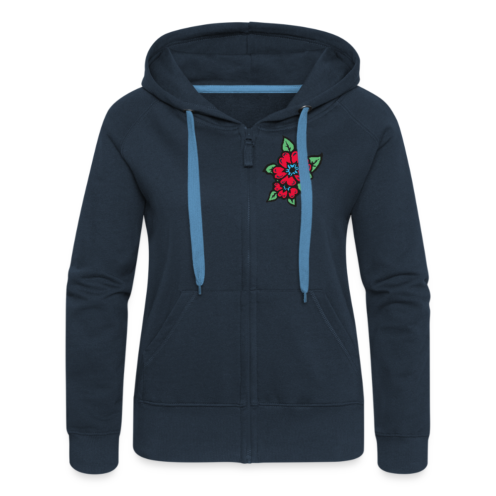 Blume 2 Frauen Premium Kapuzenjacke - Navy
