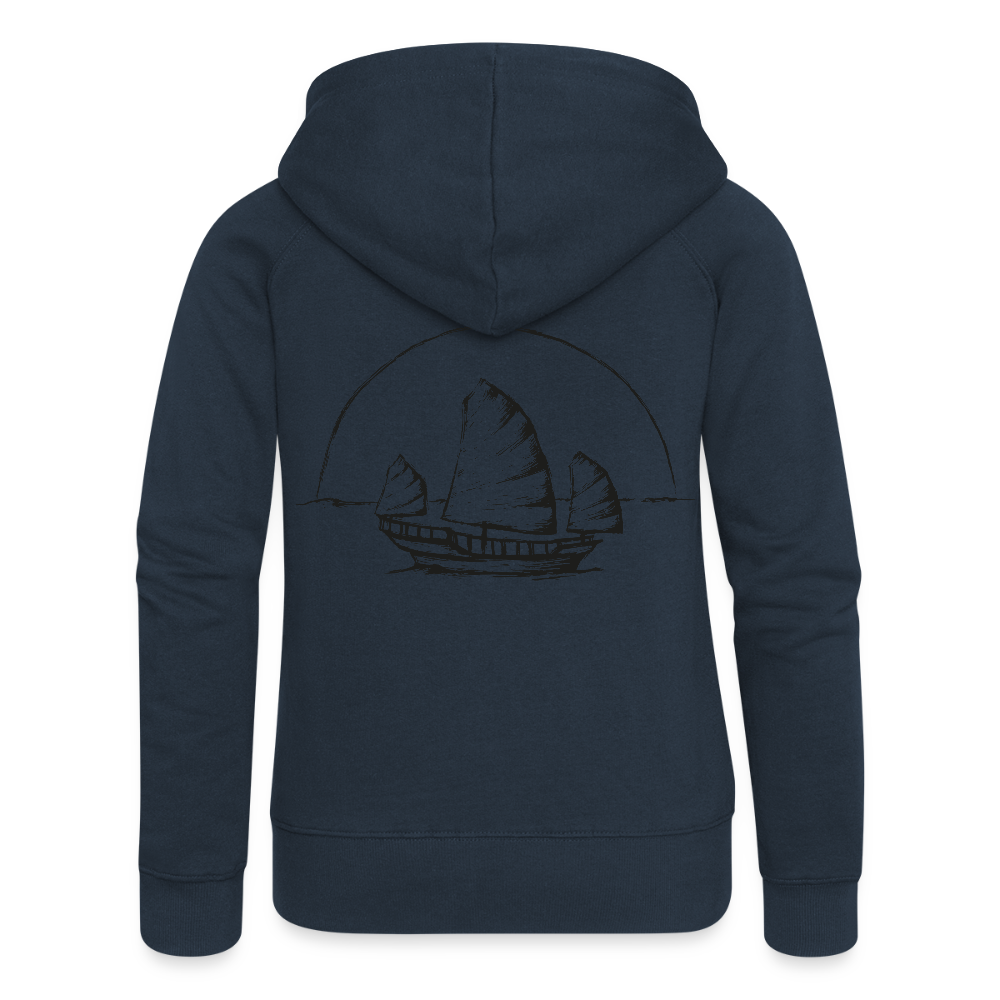 Asia Boot Frauen Premium Kapuzenjacke - Navy
