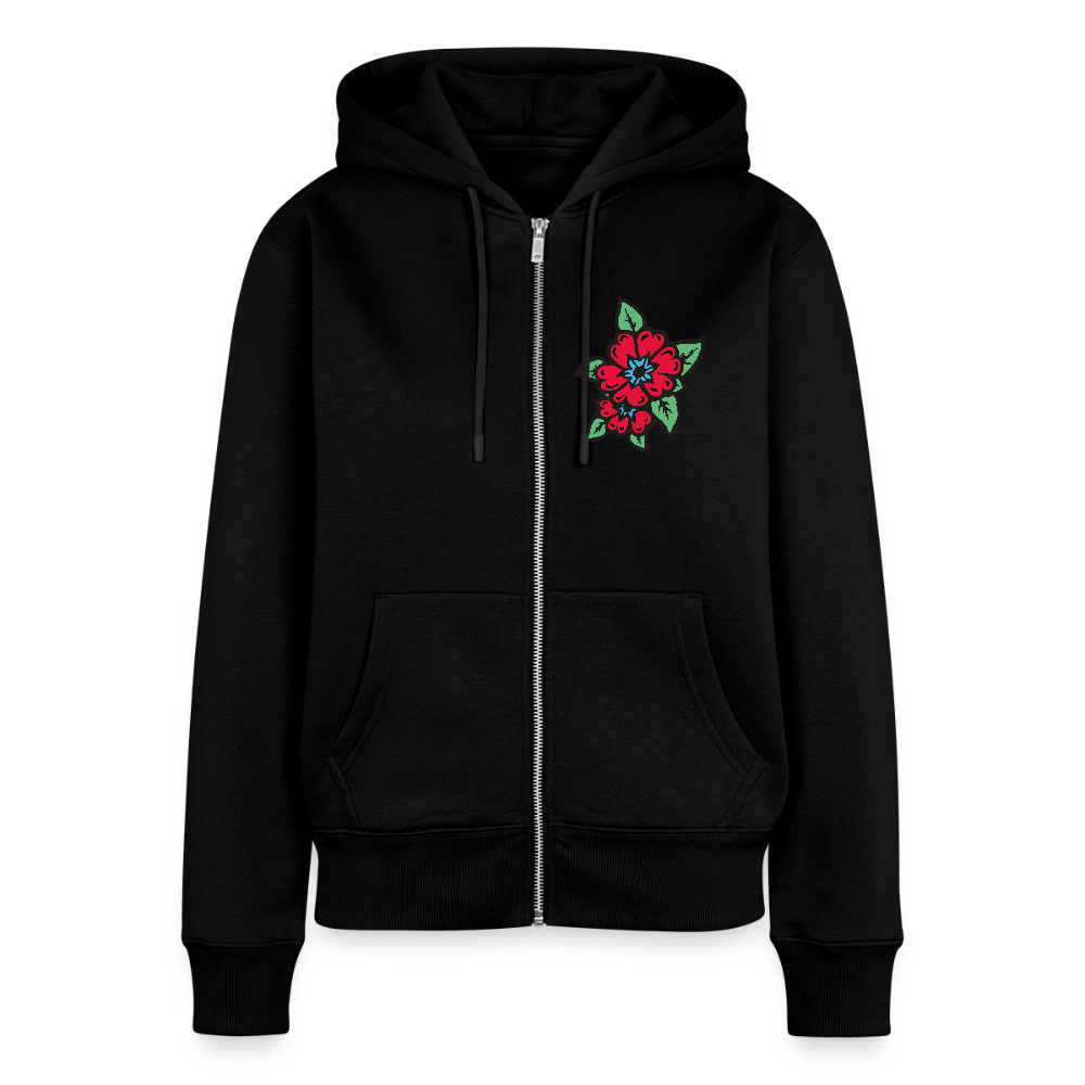 Blume 2 Frauen Premium Kapuzenjacke - Schwarz