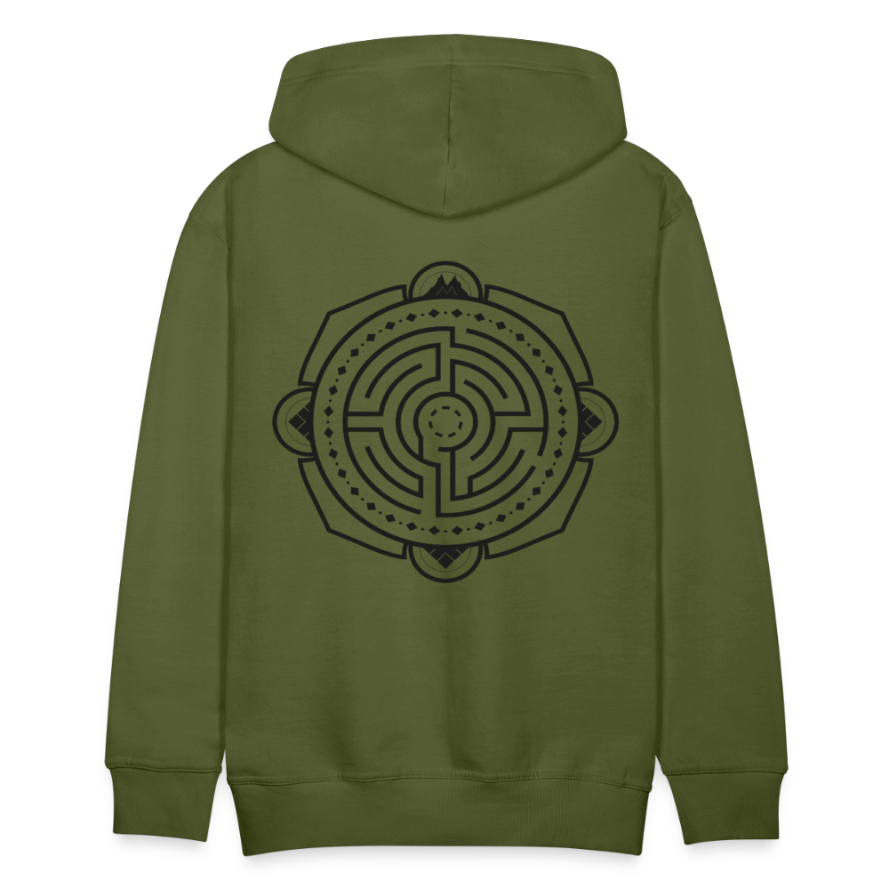 Irrgarten Männer Premium Hoodie - Olivgrün