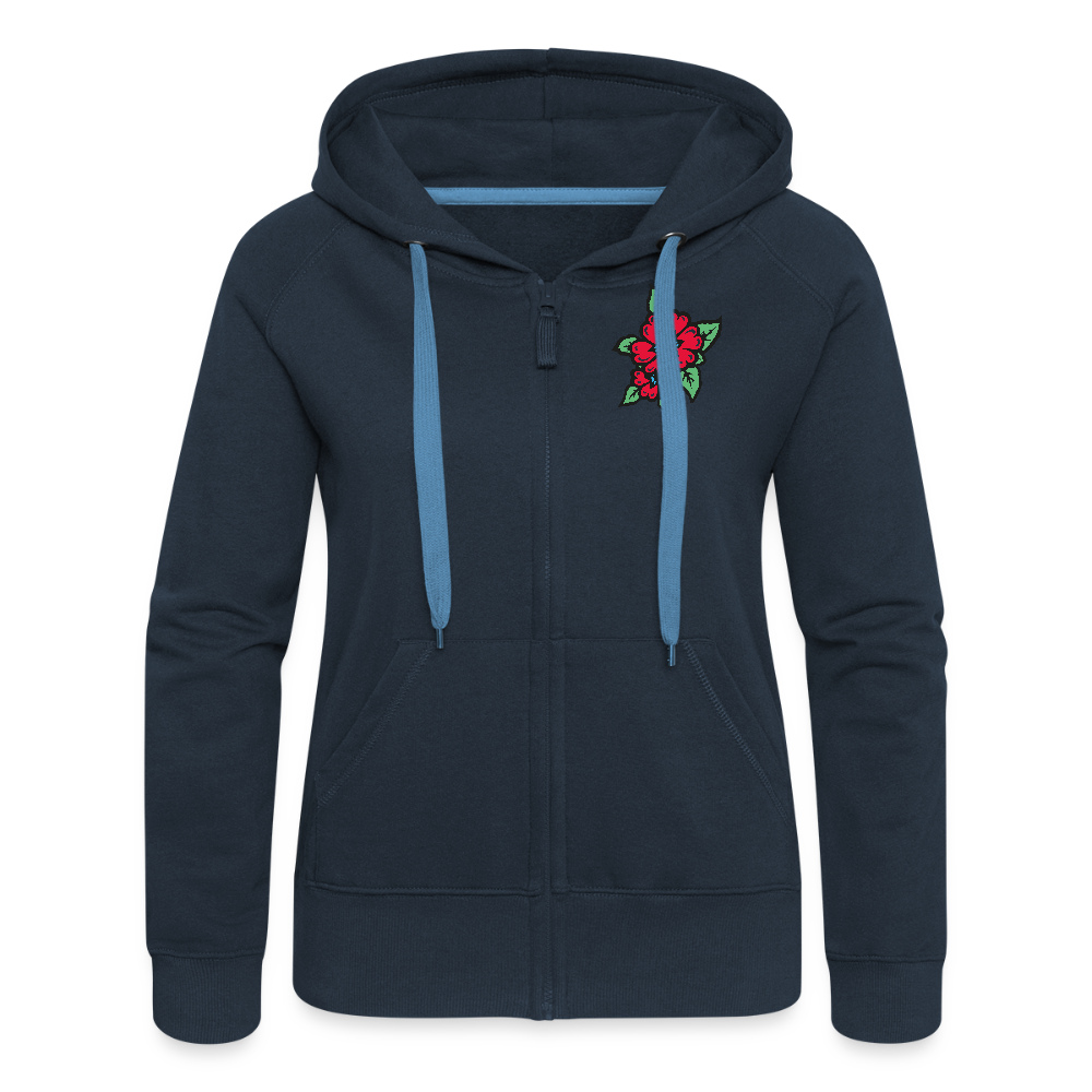 Blume Frauen Premium Kapuzenjacke - Navy