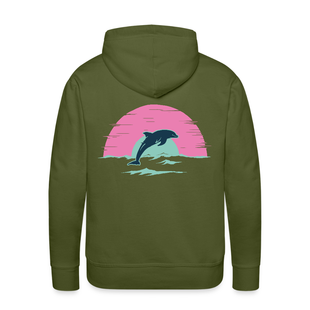 Delfine Männer Premium Hoodie - Olivgrün