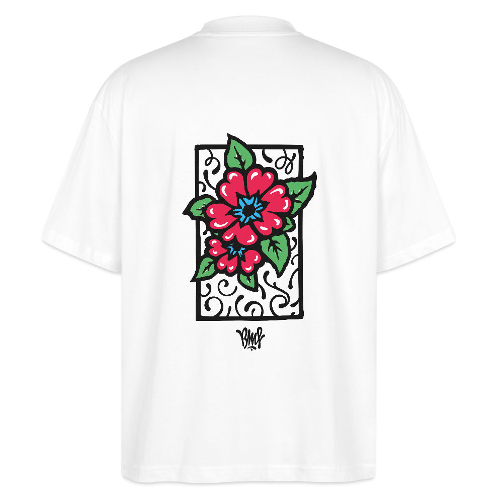 Blume Back Stanley/Stella Oversized Unisex Bio T-Shirt Blaster - Weiß