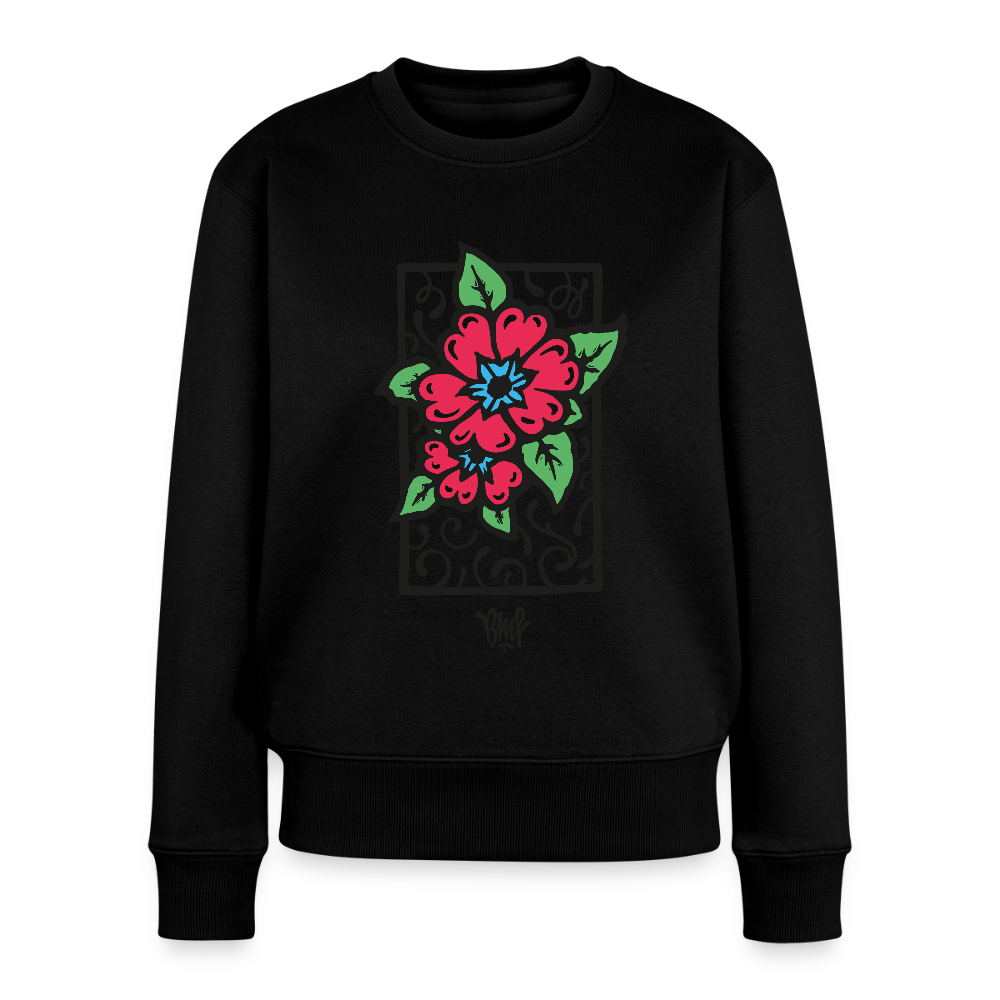 Blume Frauen Premium Pullover - Schwarz
