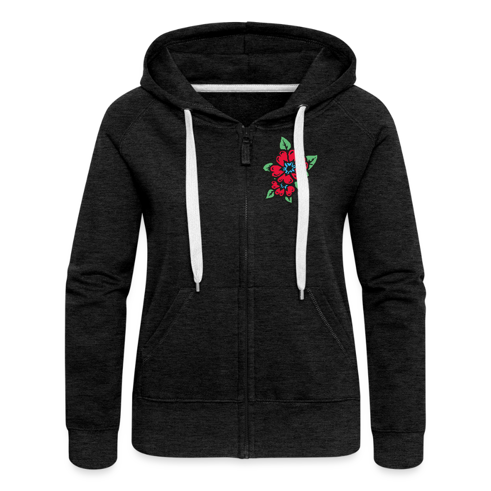 Blume 2 Frauen Premium Kapuzenjacke - Anthrazit