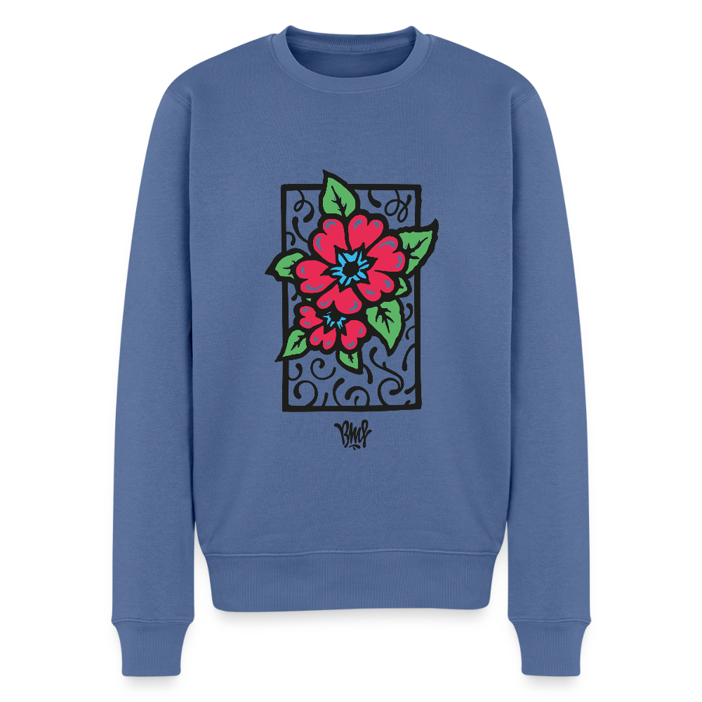 Blume Männer Premium Pullover - Taubenblau