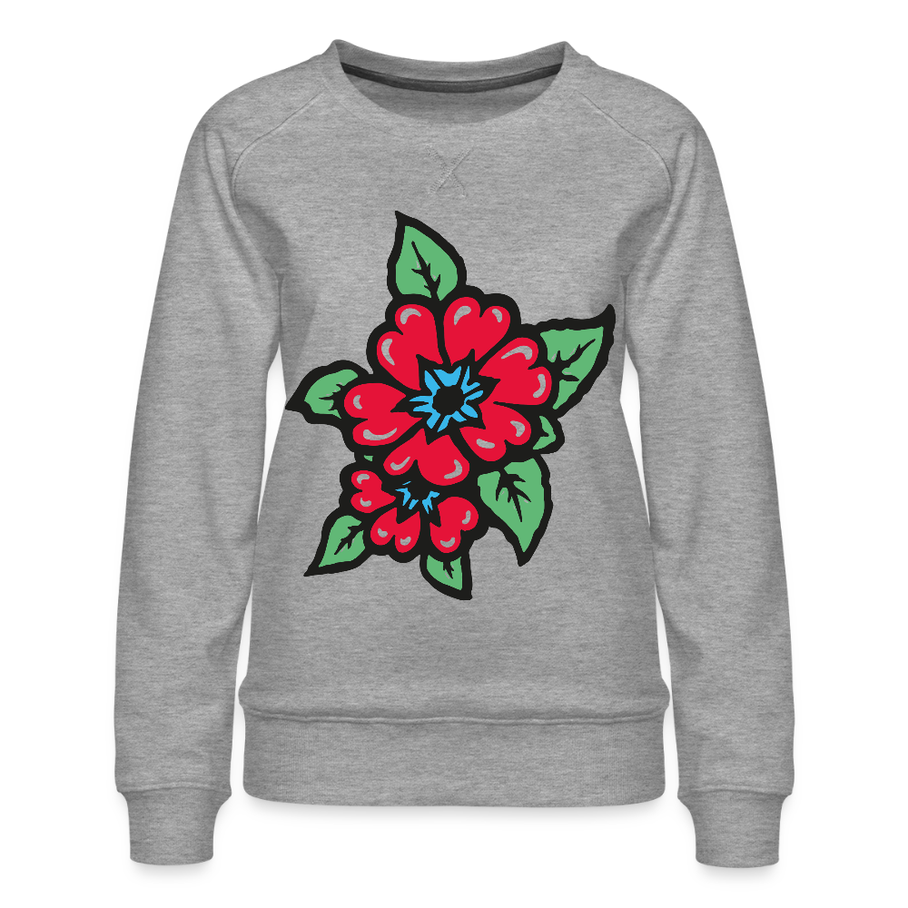 Blume 2 Frauen Premium Pullover - Grau meliert