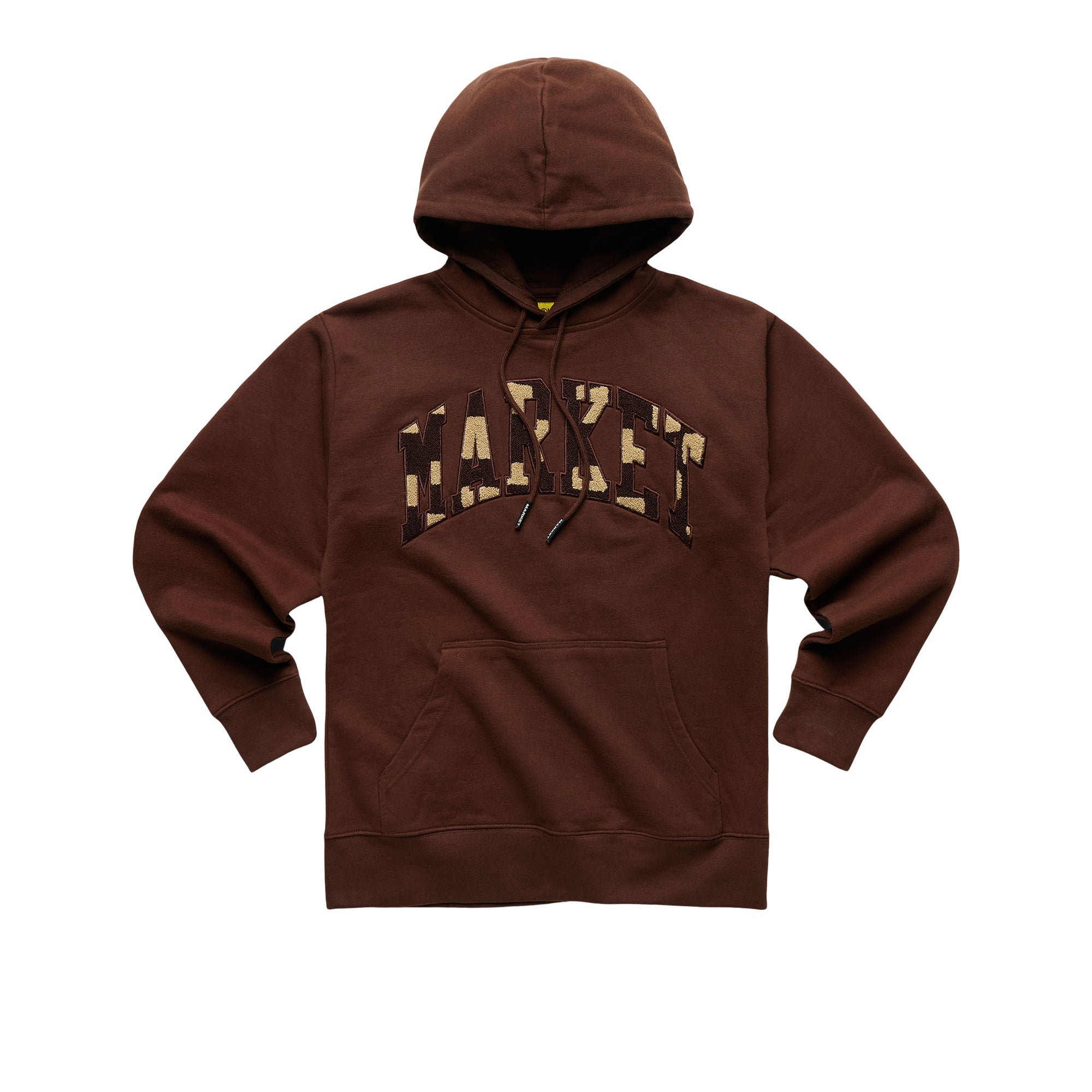 Market Chess Club Applique Fleece Hoodie (brown) - Blue Mountain Store