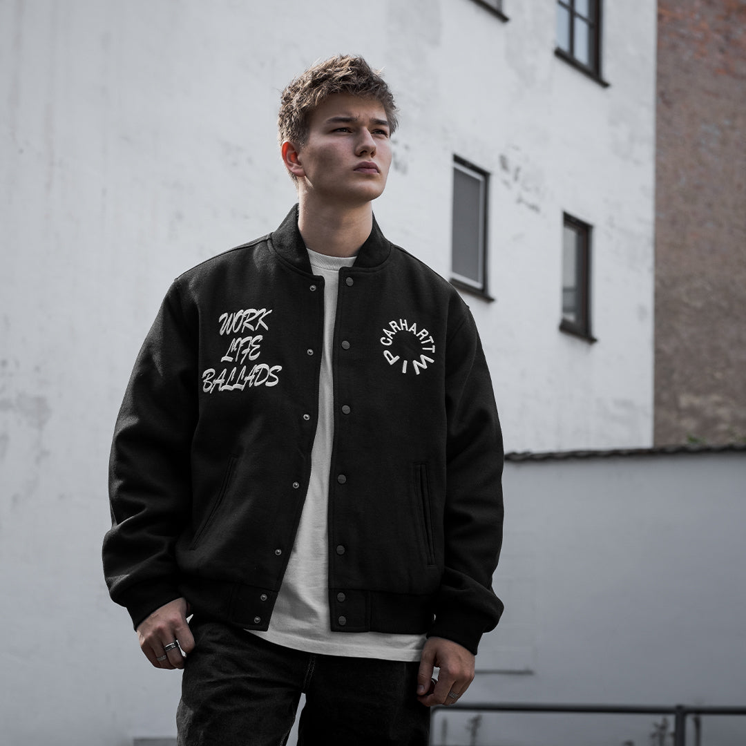 Carhartt WIP Work Varsity Bomber (black) - Blue Mountain Store