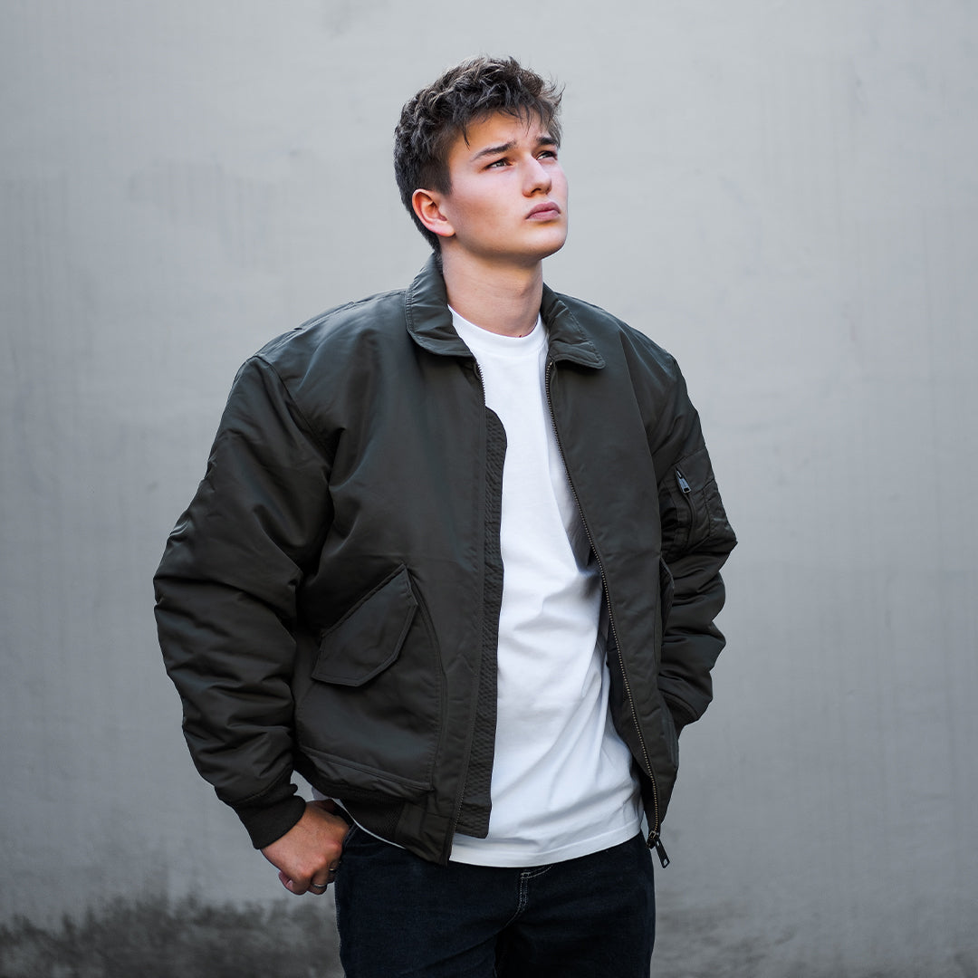Carhartt WIP Olten Bomber (black smoke green) - Blue Mountain Store
