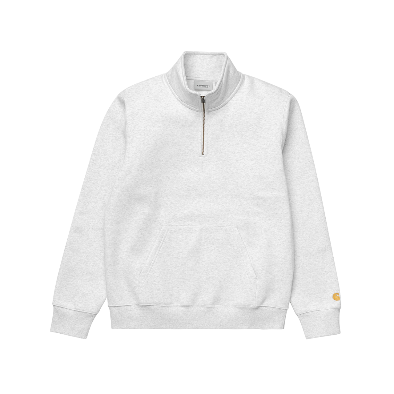 Carhartt WIP Neck Zip Sweatshirt (ash heather/gold) - Blue Mountain Store