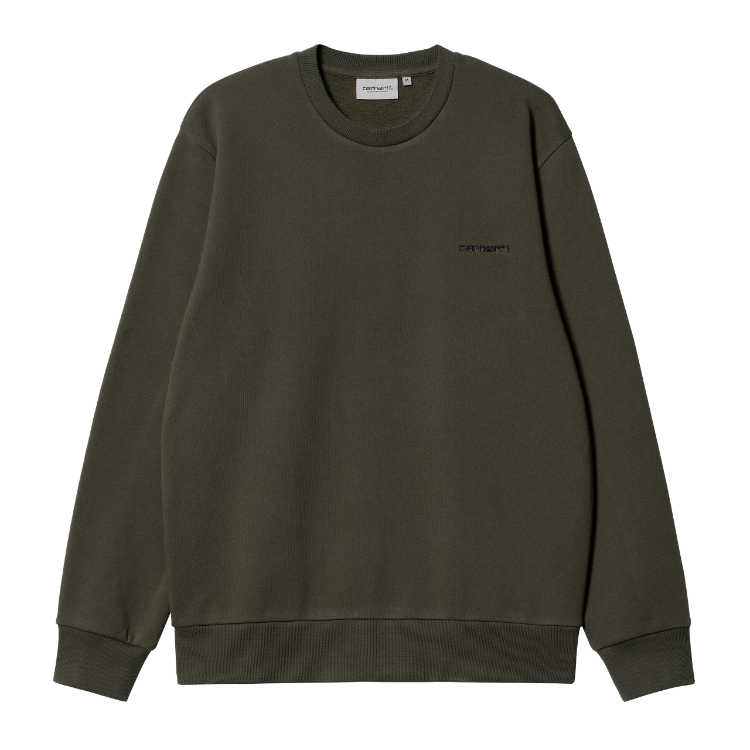 Carhartt WIP Script Embroidery Sweat (cypress/black) - Blue Mountain Store